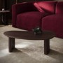 Curved Walnut Effect Coffee Table with 2 Legs - Ivan