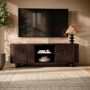 Large Walnut Effect TV Stand with Storage - TV's up to 70" - Ivan