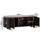 Large Walnut Effect TV Stand with Storage - TV's up to 70" - Ivan