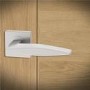 Internal Pearl Nickel Bathroom Lever Door Handle with Lock, Latch and Hinges Pack - 75mm Latch - Vardar - XL Joinery