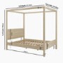 King Size Four Poster Bed Frame in Oak - Victoria
