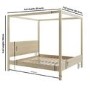 Super King Four Poster Bed Frame in Oak - Victoria