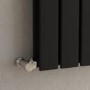 Riace Midnight Black Vertical Flat Designer Radiator 1600x680mm Double Panel 6145 BTU