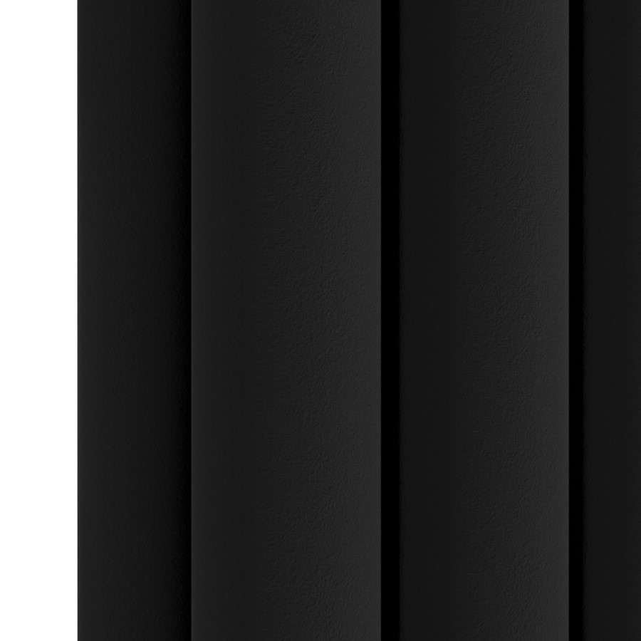 Sorrento Midnight Black Vertical Oval Designer Radiator 1800x590mm Double Panel 6229 BTU