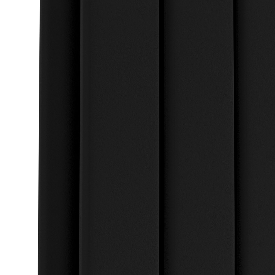 Riace Midnight Black Vertical Flat Designer Radiator 1800x408mm Double Panel 4168 BTU