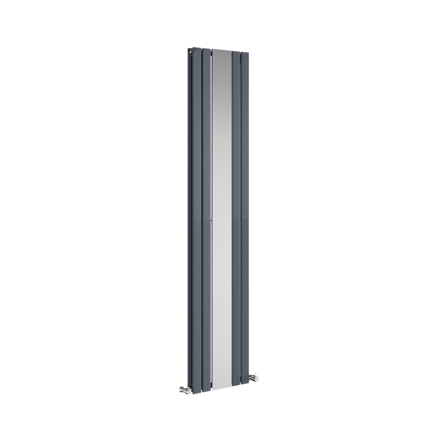 Specchio Anthracite Vertical Flat Designer Radiator with Mirror 1800x385mm Double Panel 3541 BTU