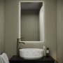 Rectangular Backlit Heated Bathroom Mirror with Lights 700 x 400mm - Vela