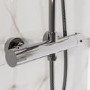Chrome Round Thermostatic Bar Mixer Shower Set with Slide Rail Kit & Hand Shower - Vira