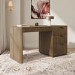 Dark Oak Ribbed Office Desk with 3 Drawers - Valencia