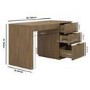 Dark Oak Ribbed Office Desk with 3 Drawers - Valencia