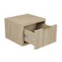 Oak Ribbed Floating Bedside Table with Drawer - Valencia