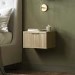 Oak Ribbed Floating Bedside Table with Drawer - Valencia