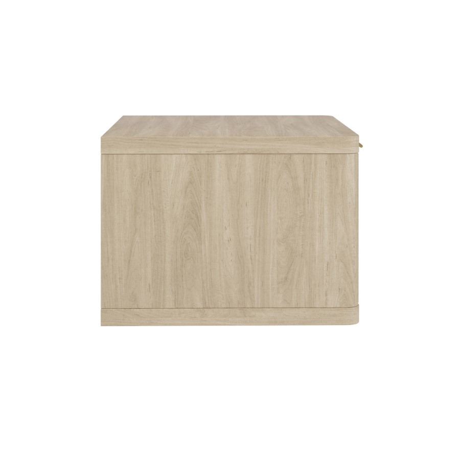 Oak Ribbed Floating Bedside Table with Drawer - Valencia