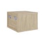 Oak Ribbed Floating Bedside Table with Drawer - Valencia