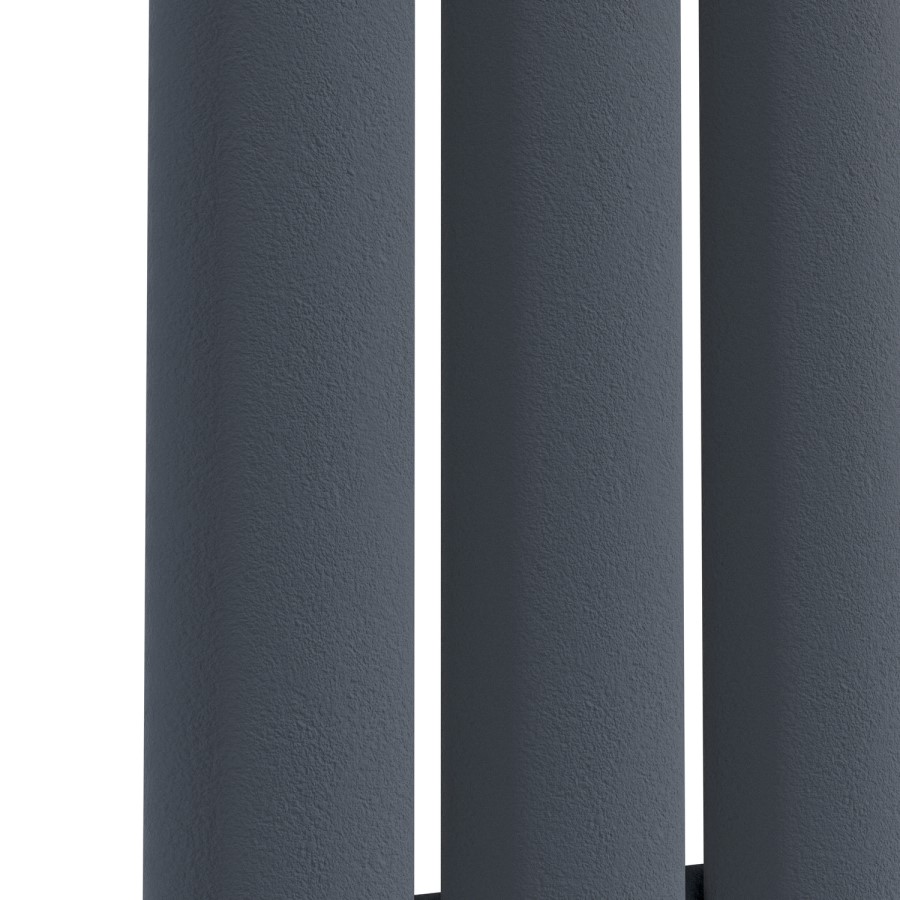 Sorrento Anthracite Vertical Oval Designer Radiator 1600x590mm Single Panel 3804 BTU