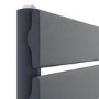 Riace Anthracite Vertical Flat Towel Radiator 1800x450mm Single Panel 2471 BTU