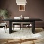 Large Black Oak Extendable Dining Table - Seats 6 - 8 - Wave
