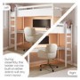 High Sleeper Loft Gaming Bed with Desk in White - Wyatt