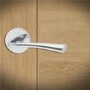 Internal Silver Polished Chrome Bathroom Lever Door Handle with Lock, Latch and Hinges Pack - 75mm Latch - Weser - XL Joinery
