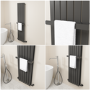 Black Designer Wall-Mounted Towel Holder for Steel & Electric Radiators - 420mm