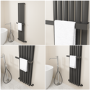 Black Designer Wall-Mounted Towel Holder for Steel & Electric Radiators - 420mm