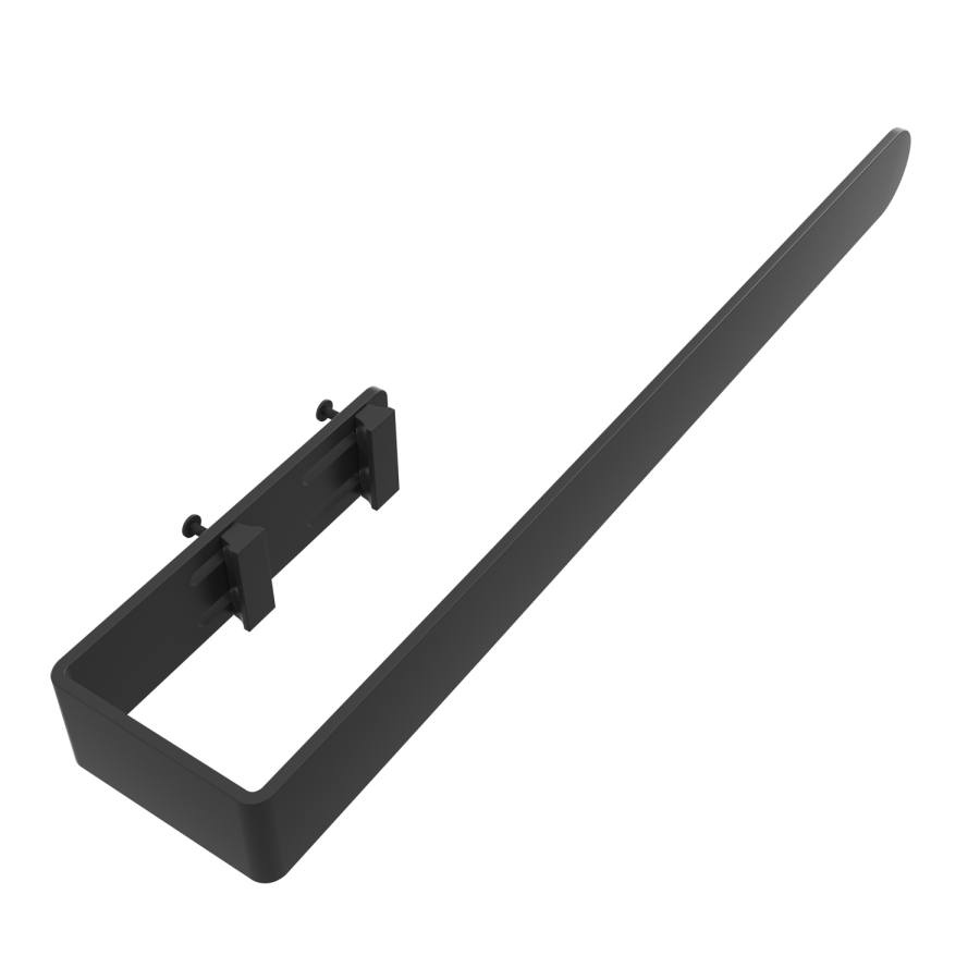 Black Designer Wall-Mounted Towel Holder for Steel & Electric Radiators - 420mm