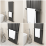 Black Designer Wall-Mounted Towel Holder for Steel & Electric Radiators - 520mm