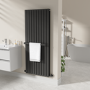 Black Designer Wall-Mounted Towel Holder for Steel & Electric Radiators - 620mm