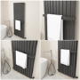 Black Designer Wall-Mounted Towel Holder for Steel & Electric Radiators - 620mm