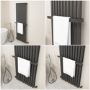 Black Designer Wall-Mounted Towel Holder for Steel & Electric Radiators - 620mm