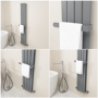 Anthracite Designer Wall-Mounted Towel Holder for Steel & Electric Radiators - 320mm