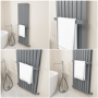 Anthracite Designer Wall-Mounted Towel Holder for Steel & Electric Radiators - 520mm