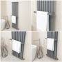 Anthracite Designer Wall-Mounted Towel Holder for Steel & Electric Radiators - 520mm