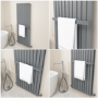Anthracite Designer Wall-Mounted Towel Holder for Steel & Electric Radiators - 620mm