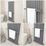 Anthracite Designer Wall-Mounted Towel Holder for Steel & Electric Radiators - 620mm