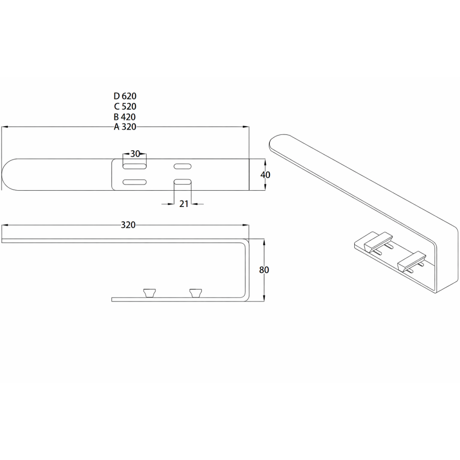 Anthracite Designer Wall-Mounted Towel Holder for Steel & Electric Radiators - 620mm
