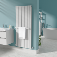 White Designer Wall-Mounted Towel Holder for Steel & Electric Radiators - 620mm