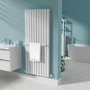 White Designer Wall-Mounted Towel Holder for Steel & Electric Radiators - 620mm