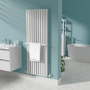 White Designer Wall-Mounted Towel Holder for Steel & Electric Radiators - 620mm