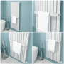 White Designer Wall-Mounted Towel Holder for Steel & Electric Radiators - 620mm