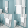 White Designer Wall-Mounted Towel Holder for Steel & Electric Radiators - 620mm