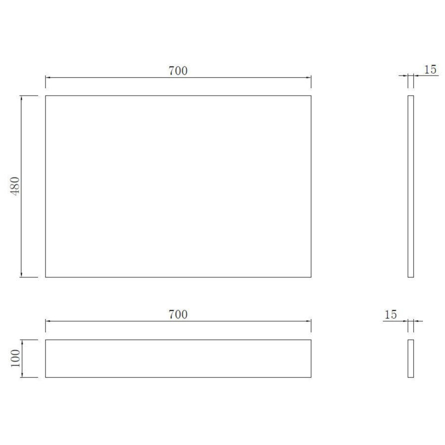 700mm Waterproof Bath End Panel & Plinth - Marina