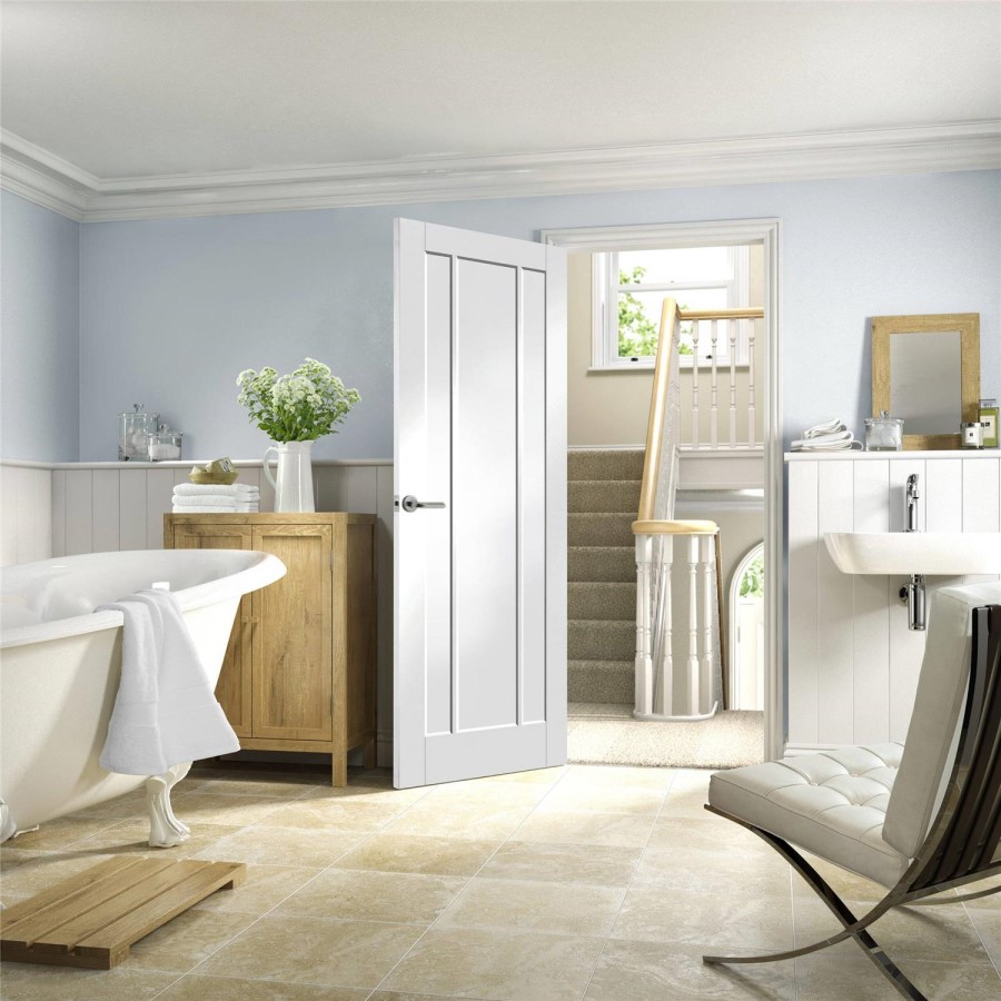 Internal White Primed 3-Panel FD30 Fire Door - 1981 x 686 x 44mm - Worcester - XL Joinery