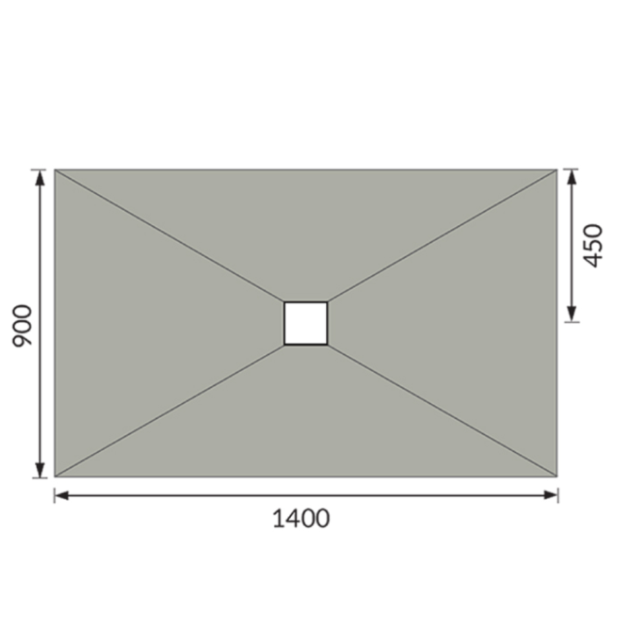 1400x900mm Wet Room Tile-Ready Shower Tray Former 30mm with Square Centre Drain – Live Your Colour