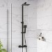 Black Thermostatic Bar Mixer Shower Set with Slide Rail Kit & Hand Shower - Zana