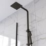 Black Thermostatic Bar Mixer Shower Set with Slide Rail Kit & Hand Shower - Zana