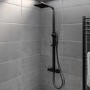 Black Thermostatic Bar Mixer Shower Set with Slide Rail Kit & Hand Shower - Zana