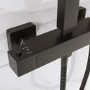 Black Thermostatic Bar Mixer Shower Set with Slide Rail Kit & Hand Shower - Zana