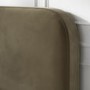 Khaki Green Velvet Upholstered Double Ottoman Bed with Curved Headboard - Zara