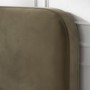 Khaki Green Velvet Upholstered King Size Ottoman Bed with Curved Headboard - Zara